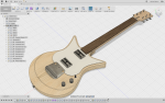 A screnshot of a CAD tool showing a design for a solid bodied electric guitar.